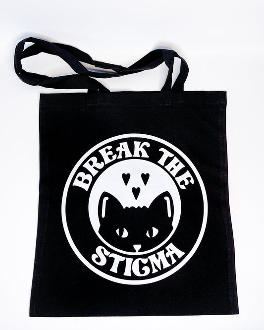 BLACK CAT BREAK THE STIGMA TOTE BAG