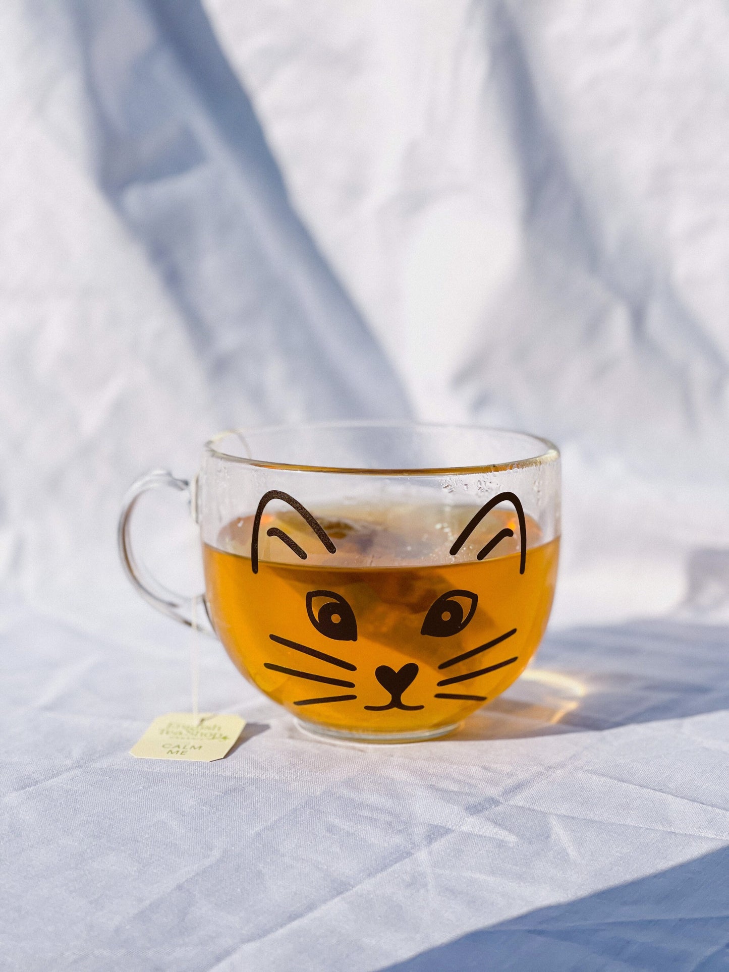 BLACK CAT GLASS MUG