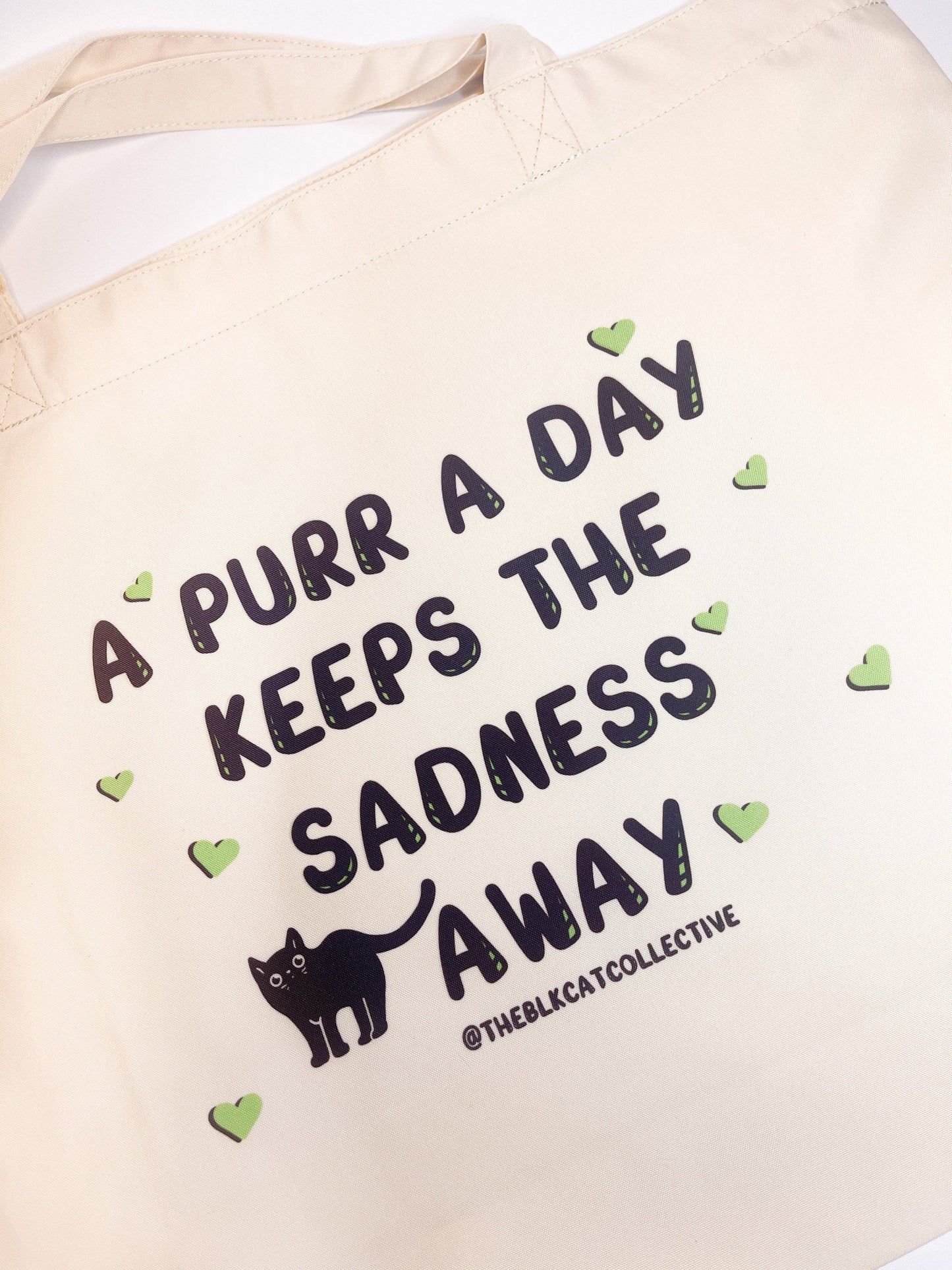 BLACK CAT PURR A DAY TOTE BAG