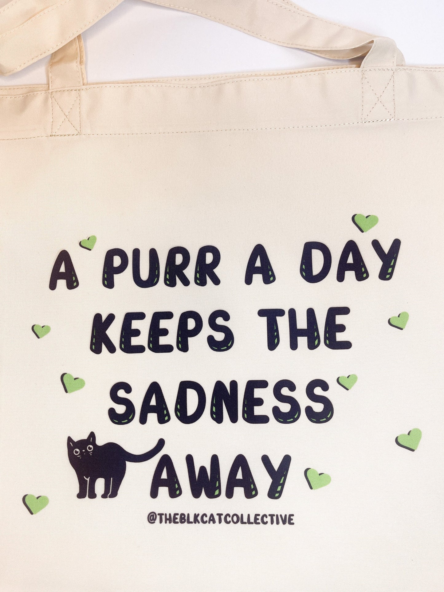 BLACK CAT PURR A DAY TOTE BAG