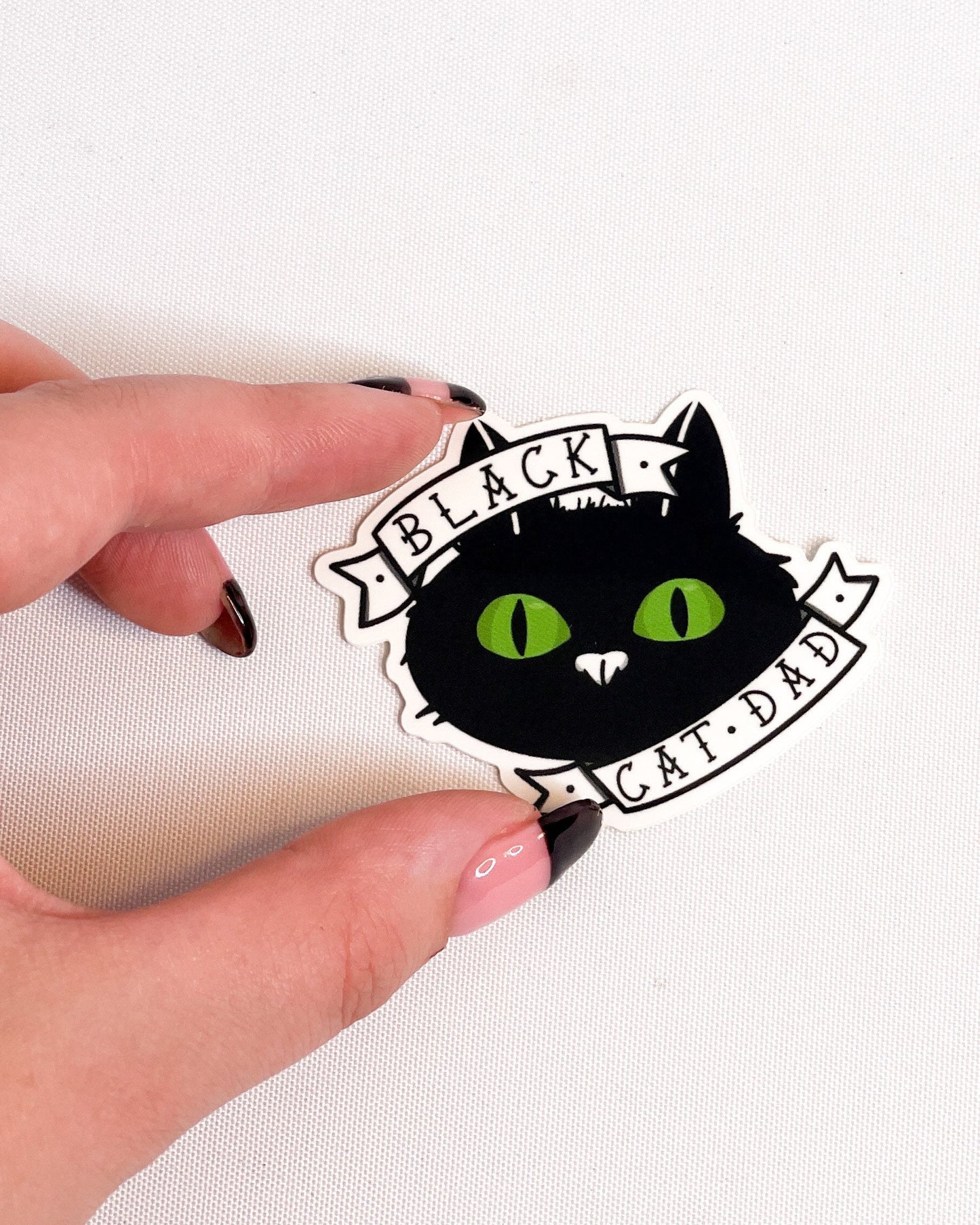 BLACK CAT DAD GLOSSY VINYL STICKER