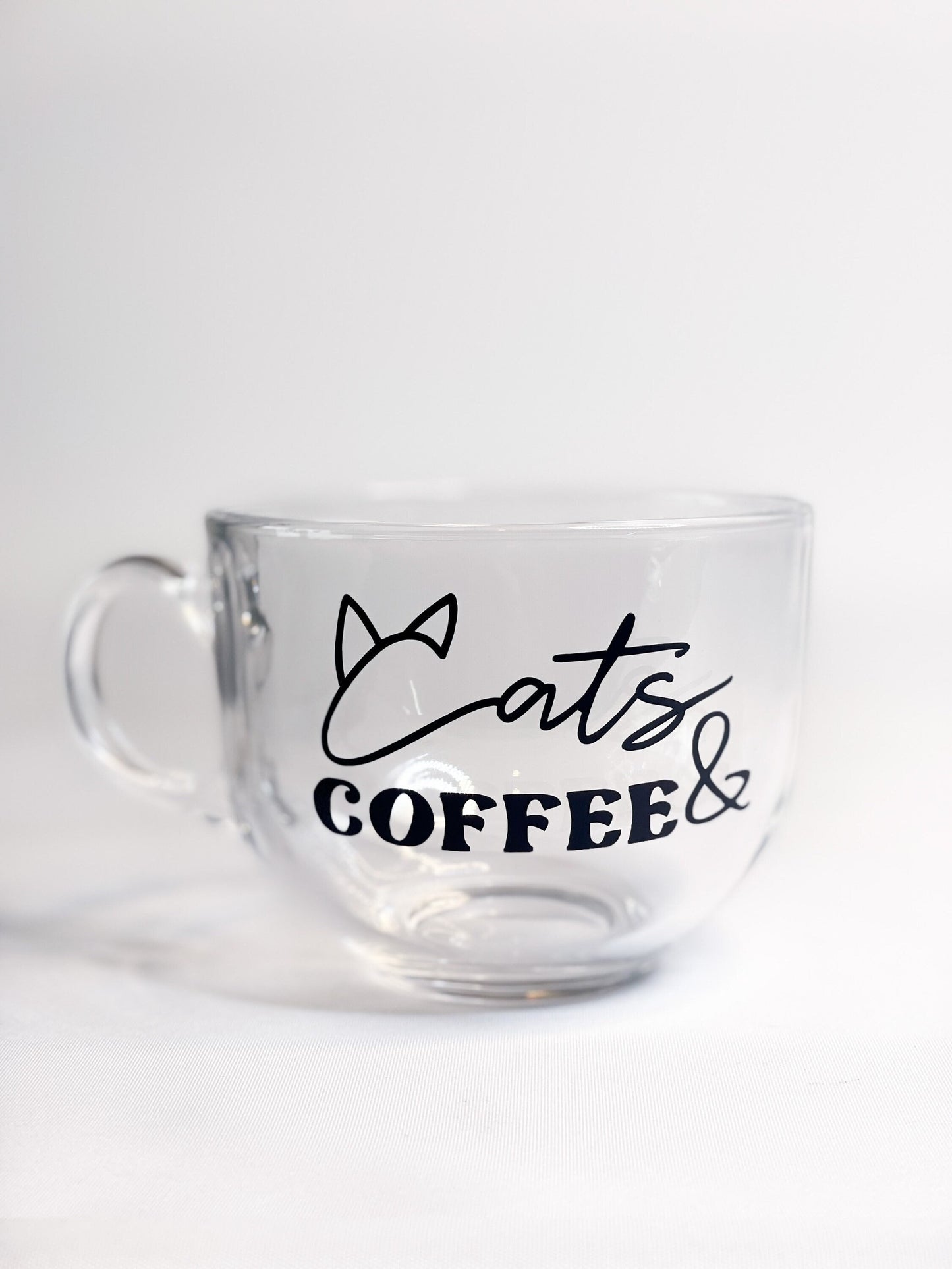 CATS AND COFFEE GLASS MUG