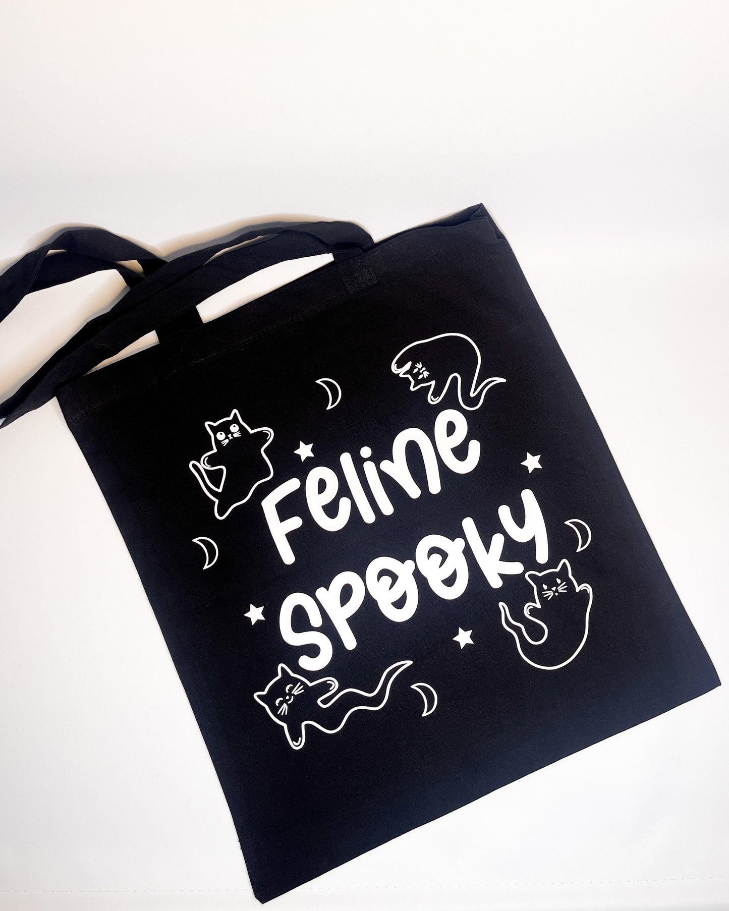 BLACK CAT FELINE SPOOKY TOTE BAG