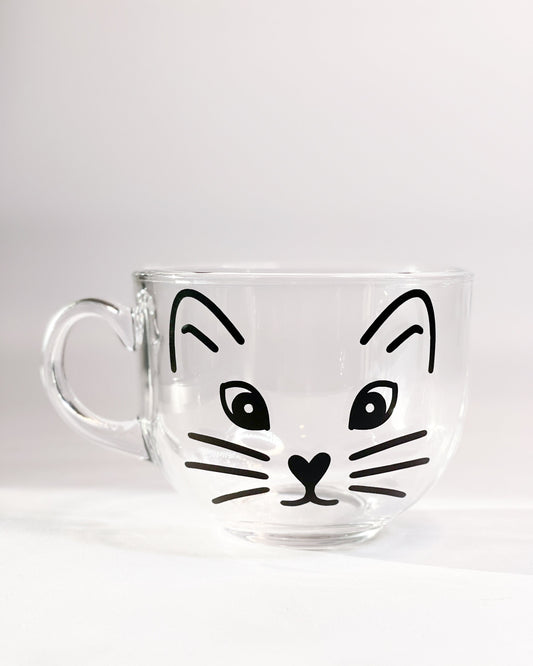 BLACK CAT GLASS MUG