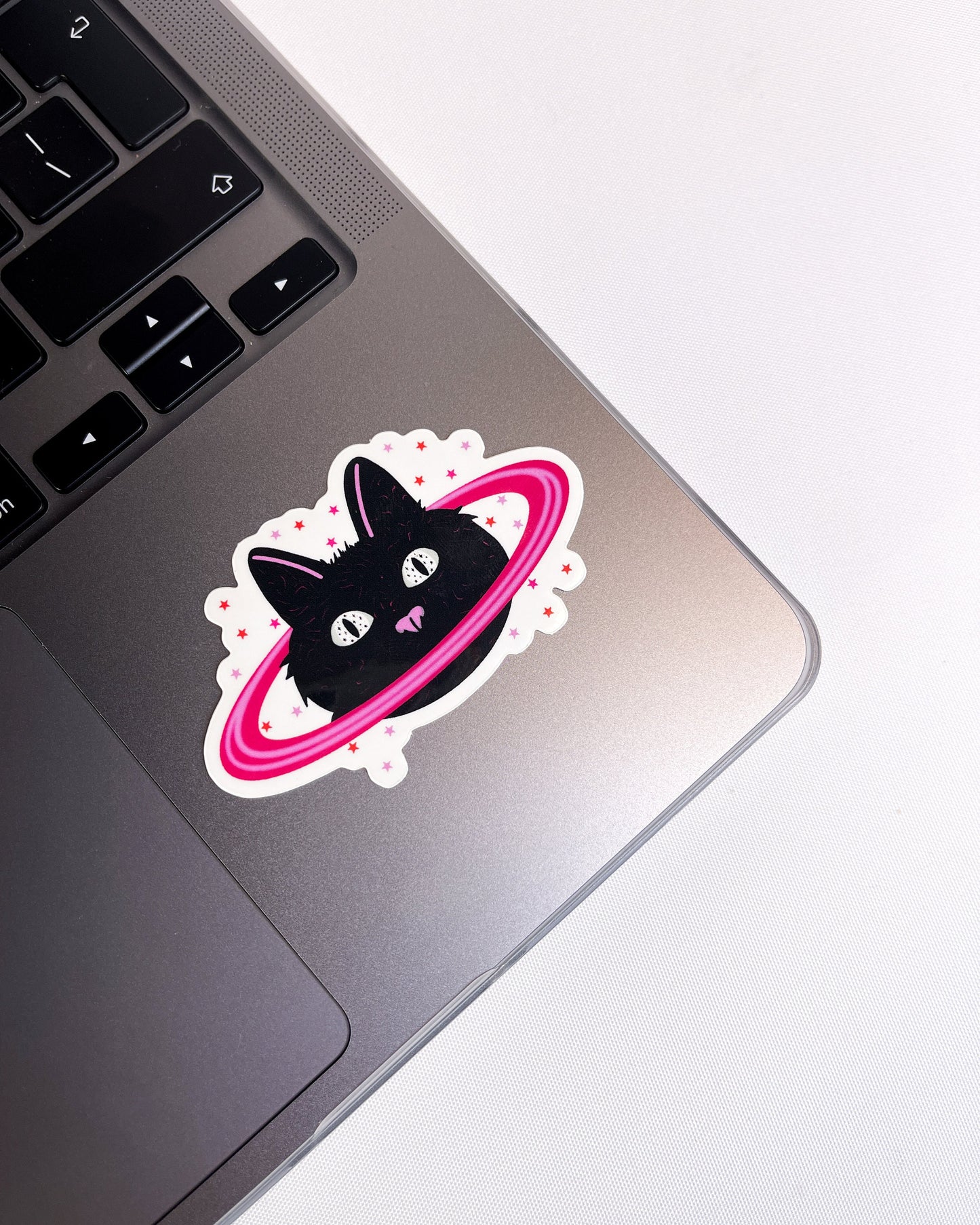 BLACK CAT PLANET GLOSSY VINYL STICKER